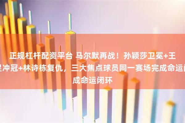 正规杠杆配资平台 马尔默再战！孙颖莎卫冕+王曼昱冲冠+林诗栋复仇，三大焦点球员同一赛场完成命运闭环